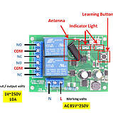 Бездротовий вимикач 2 канали 220В Сухий контакт з 2-ма пультами, фото 6