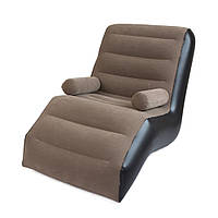 Надувное кресло RIAS S-образное 80х140х85см Black-Grey (3_03844)