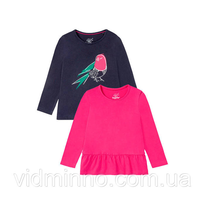 Кофти лонгсліви реглани (набір) Lupilu на дівчинку, р.86-92 - 12-24 місяців, пташка, фото 1