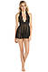 Пеньюар з відкритою спиною та стрінги Rene Rofe 2PC Lace & Mesh Halter Babydoll & G-String Set Black S, фото 4