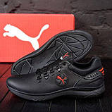 Демісезонні шкіряні чорні кросівки чоловічі, фото 2