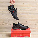 Демісезонні шкіряні чорні кросівки чоловічі, фото 6