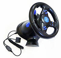 Игровой руль PS3/PS2/PC USB для компьютера, универсальная приставка Vibration Steering Wheel руль с педалями