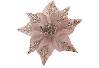 Бархатный цветок Пуансеттия D28см, цвет - розовое золото