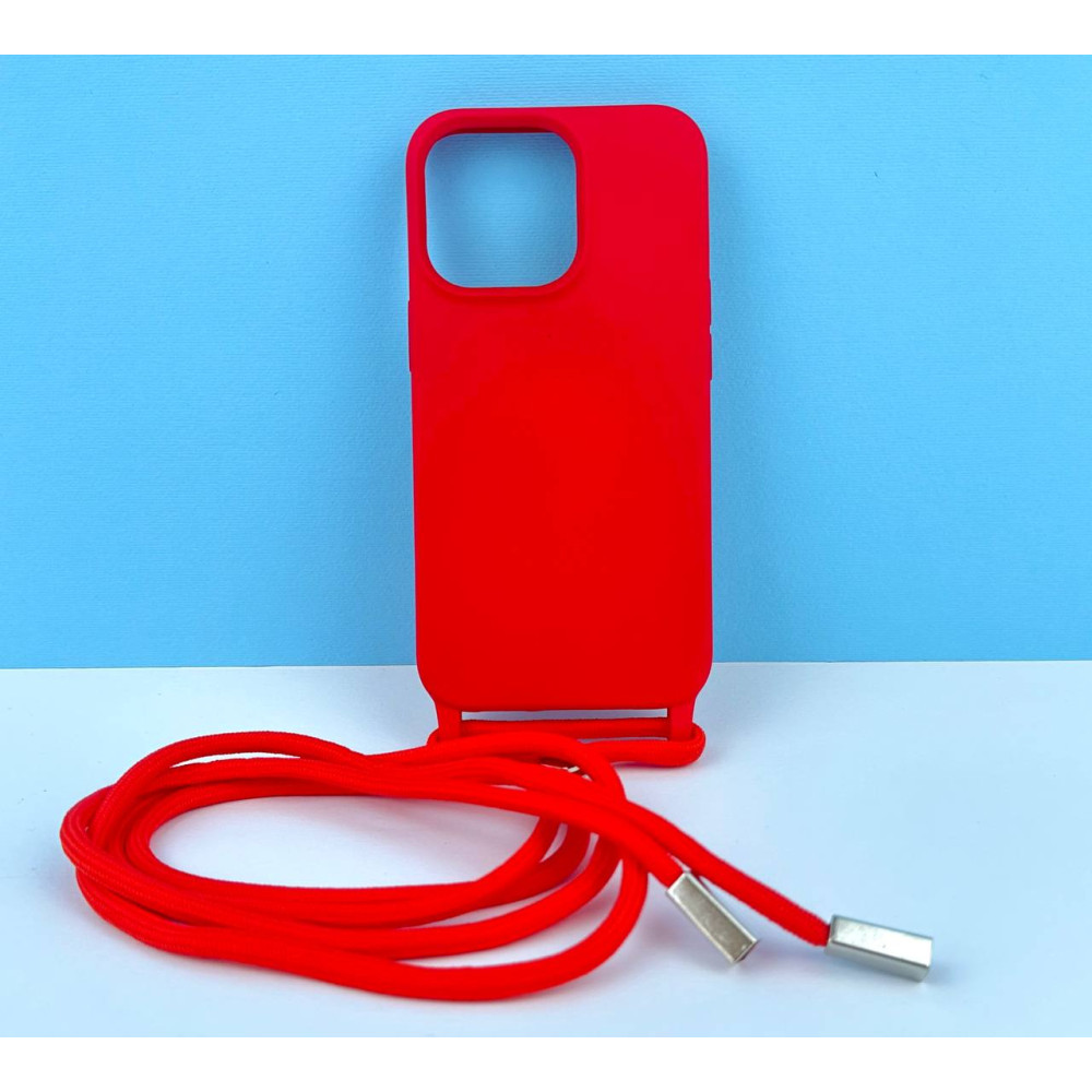 Силіконовий чохол Epik CORD для iPhone 14 Plus із шнурком Червоний