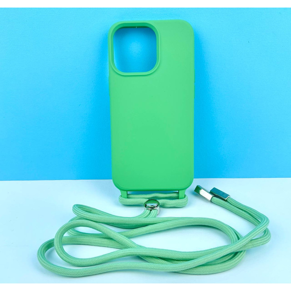 Силіконовий чохол Epik CORD для iPhone 13 Pro Max із шнурком Зелений
