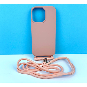 Силіконовий чохол Epik CORD для iPhone 13 Pro із шнурком Пудровий