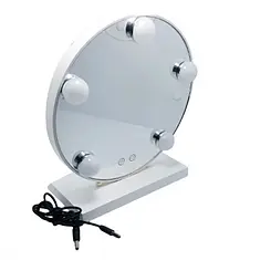 Настільне косметичне дзеркало для макіяжу з підсвічуванням LED Mirror 5 LED JX-526 M