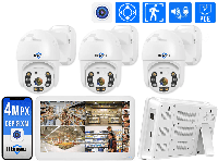 IP Комплект видеонаблюдения на 3 Поворотных камеры Hiseeu POE 4Мп с монитором