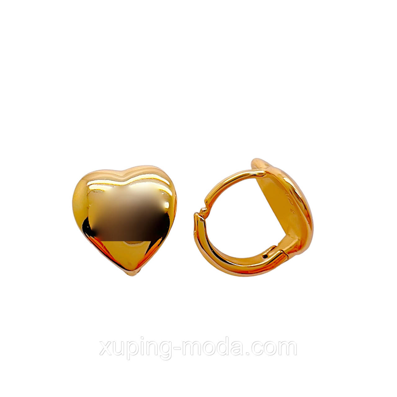 Сережки серця xp. 11 мм. 18 к