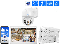 4Мп POE Комплект видеонаблюдения на 1 Поворотную IP камеру Hiseeu с монитором