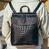 Жіночий стильний чорний шкіряний рюкзак Olvia Leather F-FL-NWBP27-015A
