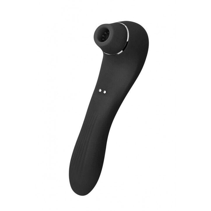 Вакуумний кліторальний стимулятор з вібрацією Wooomy Smoooch Black Clitoral Suction & Vibration, фото 1