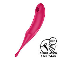 Вакуумний стимулятор із вібрацією Satisfyer Twirling Pro Red