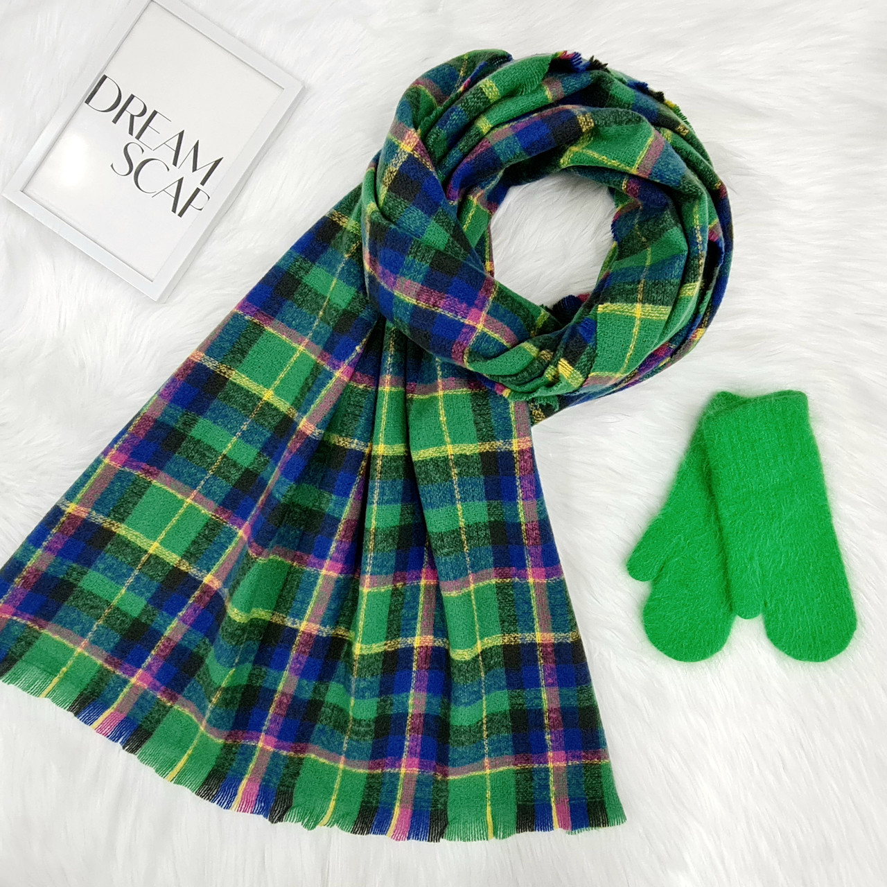 Комплект жіночий зимовий (шарф+рукавиці) M&JJ One size зелений 8047 - 4227