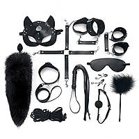 Набір БДСМ 13 предметів натуральна шкіра Art of Sex Maxi BDSM Set Leather Black