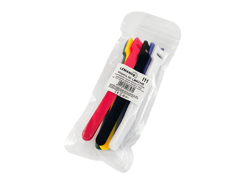 Органайзер для кабелю Lemanso LMK2146 багаторазова стрічка липучка 12 мм х 150 мм 30 шт