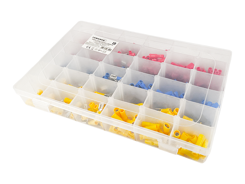 Набір залізних клем обтискових Lemanso LM2634 з ізоляцією 540 шт