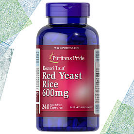 Червоний дріжджовий рис Puritan's Pride Red Yeast Rice 600 мг 240 капсул