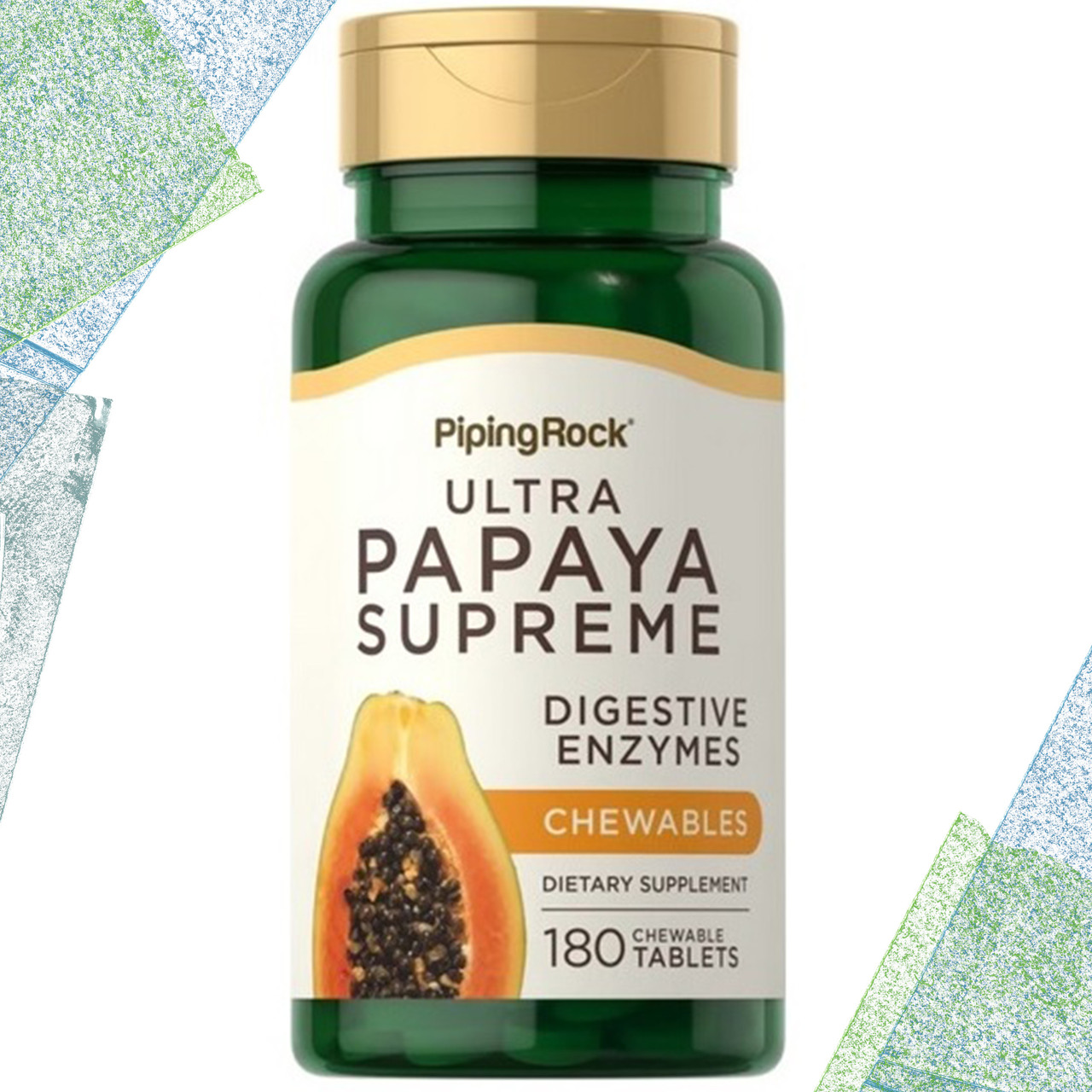 Для пищеварения Папайя Piping Rock Papaya Supreme Digestive Enzymes 180 жевательных таблеток - фото 1 - id-p1948852121