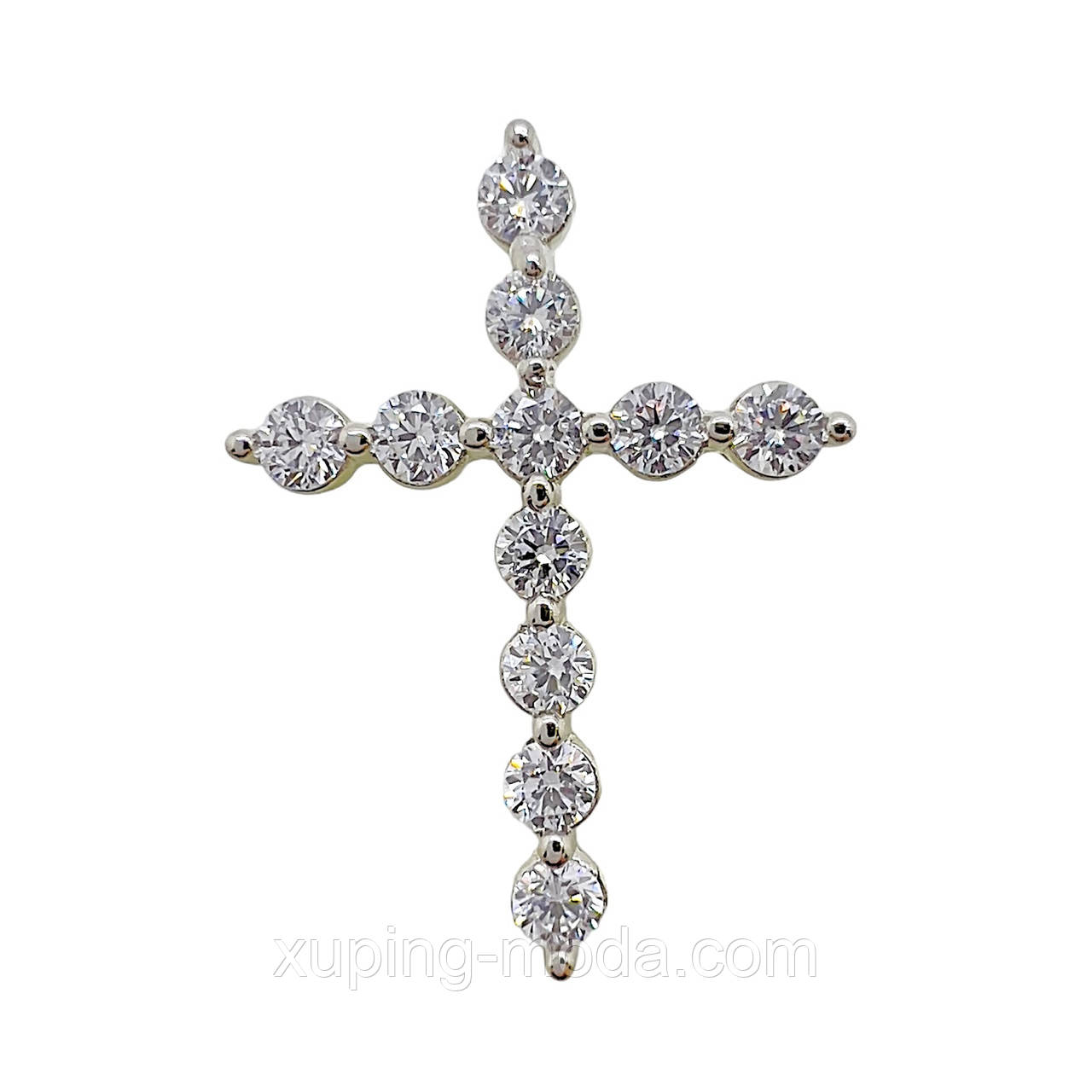 Хрестик жіночий xuping. 25х16 мм. Родій, фото 1