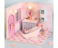 Кукольный 3D домик конструктор DIY House Румбокс Cosy Bathroom Hongda Craft S2010 + защитный купол