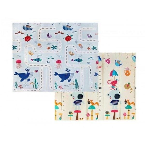 Дитячий ігровий двосторонній термокилимок КІТ та ростомір180*200, фото 1