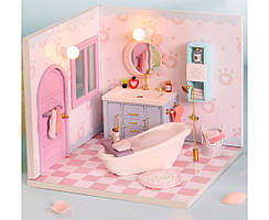 Ляльковий 3D будиночок конструктор DIY House Румбокс Cosy Bathroom Hongda Craft S2010 + захисний купол