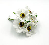 Мак дикий / цена за букетик - 6 цветков / искусственные цветы / белый