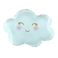 Фольгована велика повітряна куля усміхнена блакитна Хмаринка, 72х56 см