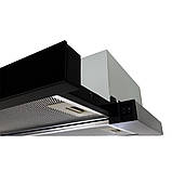 Кухонна телескопічна витяжка, чорний скляний фасад Luxor Fantom BK потужність 1000 куб/м., фото 4