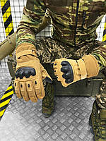 Теплые защитные военные перчатки ВСУ койот, Армейские тактические перчатки нейлон coyote