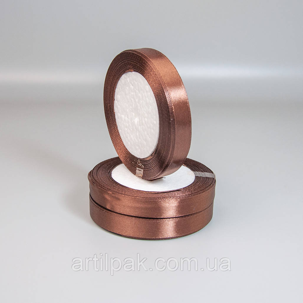 Стрічка атласна Шоколад, 1,2 см, 23 метра, фото 1