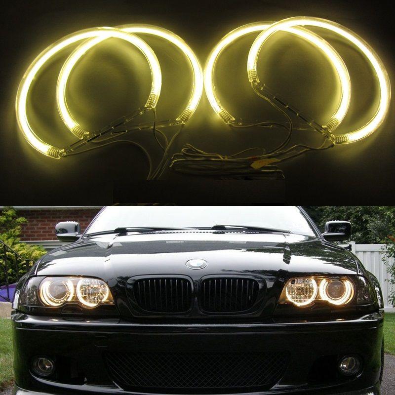 Ангелські очі bmw e46 CCFL, очі на БМВ Жовті 2x131MM+2x146MM
