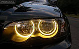Ангелські очі bmw e46 CCFL, очі на БМВ Жовті 2x131MM+2x146MM, фото 11