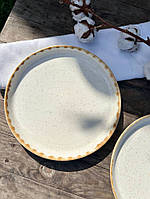 Тарілка кругла з бортиком 25 см, «Cream коричневий лофт»