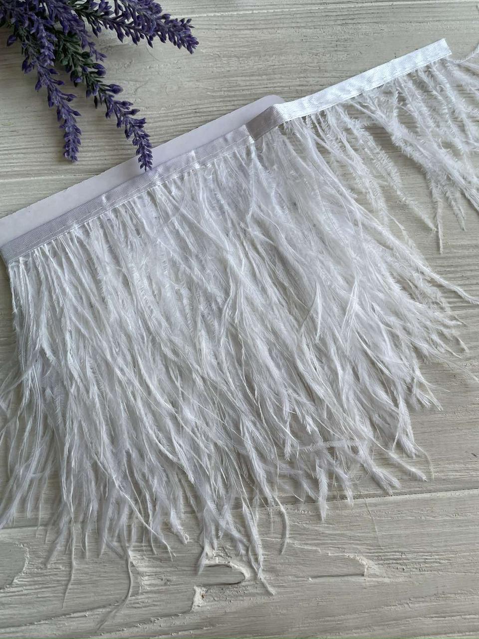 Пір'яна тасьма СТРАУС 2 метри , біла, фото 1