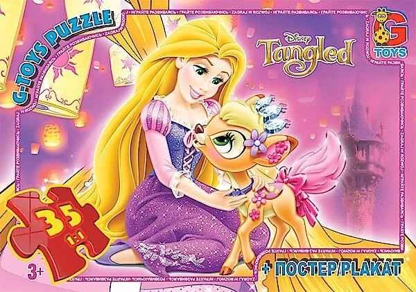 Дитячі пазли з серії "Рапунцель", 35 елементів + постер, G-Toys (TA010)