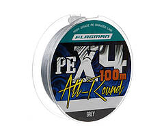 Шнур Flagman All-Round PE X-4 150м 100м 0.08мм Grey