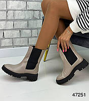 Женские ботинки Челси натуральная кожа на байке Класические женские ботинки демисезон байка 37