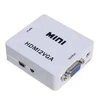 Конвертер HDMI to VGA\vga 001, переходник, преобразователь для преобразования напряжения Синего цвета