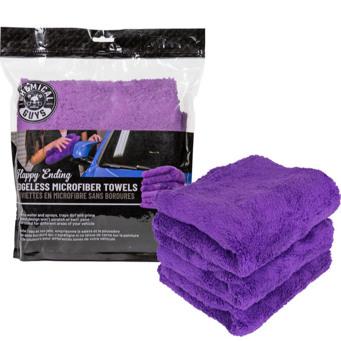 Мікрофібровий рушник Chemical Guys Happy Ending Edgeless Microfiber Towels, 40 x 40 см Фіолетовий (1 шт.), фото 1