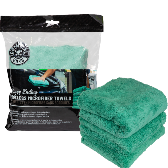 Мікрофібровий рушник Chemical Guys Happy Ending Edgeless Microfiber Towels, 40 x 40 см Зелений (1 шт.)