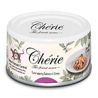 Влажный корм Cherie Hairball Control Tuna&Salmon для кошек (кусочки в соусе) против образования комочков, 85 г