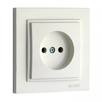 Розетка одинарна Despina Mono Electric без заземлення біла