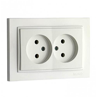 Розетка подвійна Despina Mono Electric без заземлення біла