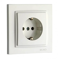 Розетка одинарна Despina Mono Electric із заземленням біла