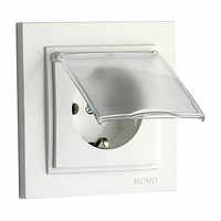 Розетка із заземленням і кришкою, Mono Electric, Despina (білий)