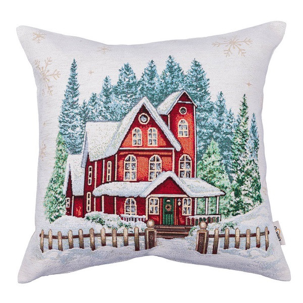 Новорічна наволочка гобеленова 45*45 см  HOME CO1