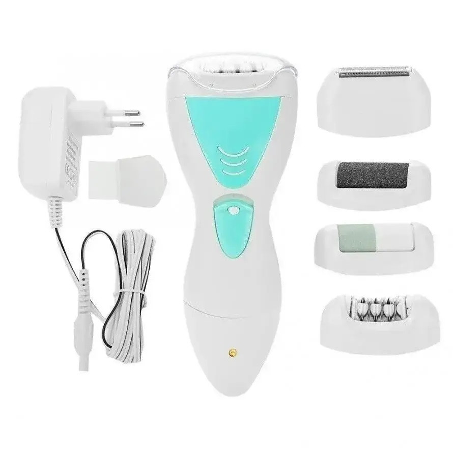 Професійний жіночий бездротовий епілятор бритва з насадками триммер та пемза 4в1 Gemei GM-7006, фото 1